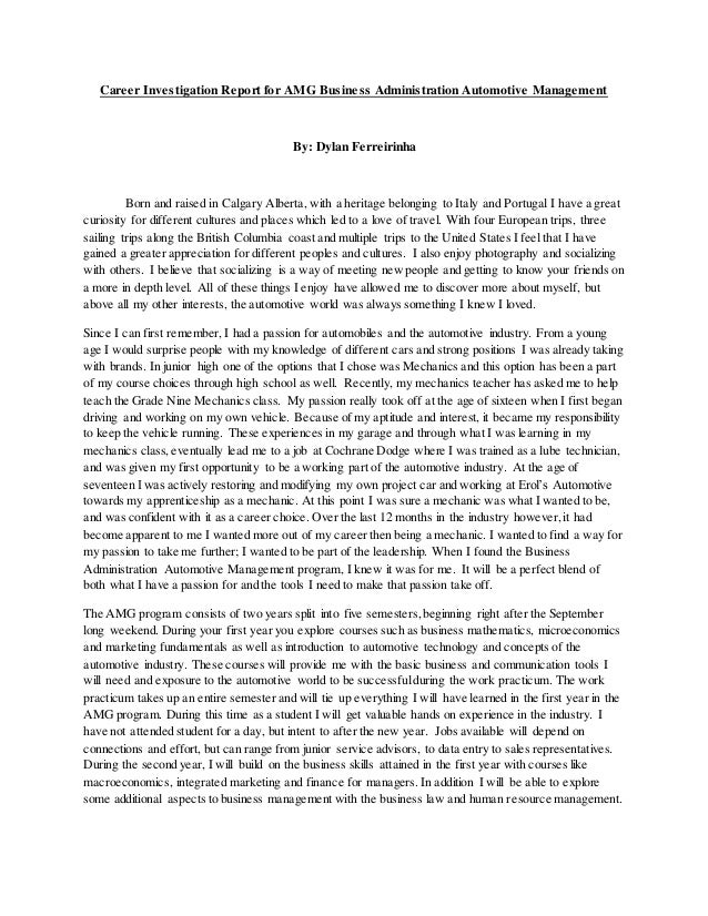 internship report for b.com students business report structure template